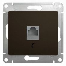 Розетка телефонная 1xRJ11 GLOSSA, шоколад |  код. GSL000881T |  Schneider Electric