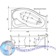 Панель фронтальная Aquanet Palma 170 R черная