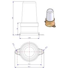 Foresti & Suardi Круговой огонь белый Foresti & Suardi 16.L BA 15 12 В 20 Вт 108 x 92,5 х 62 мм полированный