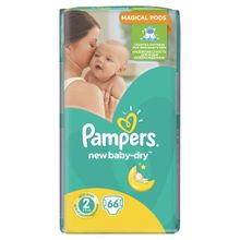 Pampers New Baby-Dry 3-6 кг 2 размер 66 шт