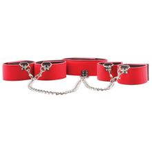 Чёрно-красный двусторонний комплект для бандажа Reversible Collar   Wrist   Ankle Cuffs черный с красным