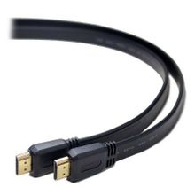 Кабель HDMI 19M-19M V1.4, 3.0 м, плоский, черный, позол. разъемы, Gembird Cablexpert (CC-HDMI4F-10)