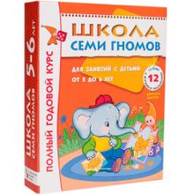 Комплект книг МОЗАИКА-СИНТЕЗ 4785 Школа семи гномов 5-6 лет. полный годовой курс (12 книг с играми и наклейками)