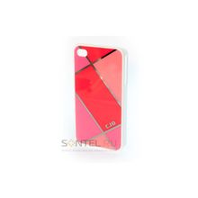 Задняя накладка CJD квадраты для iPhone 4 4S Pink Red