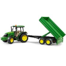 Bruder Трактор John Deere 5115M с прицепом 02-108