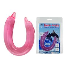Розовый двойной фаллоимитатор Dolphin - 30,5 см. Розовый