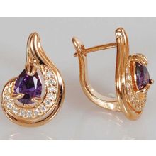 Серьги с аметистом "Капля росы"