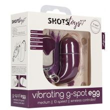 Фиолетовое виброяйцо Medium Wireless Vibrating G-Spot Egg с пультом - 7,5 см. (220504)