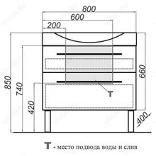Aqwella Мебель для ванной Милан 80 подвесная, с ящиками, ножки