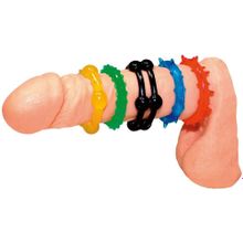 Набор из пяти эрекционных колец Sex-Marathon разноцветный