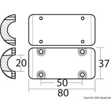 Osculati Aluminium spare anode orig. ref. 140629, 43.070.25