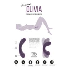 Фиолетовый гнущийся вибратор Olivia - 15,6 см.