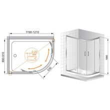 Душевой уголок Cezares Porta RH2 (120x90) прозрачное стекло