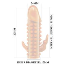 Телесная насадка на пенис со стимулятором клитора - 12,2 см. (244780)