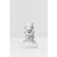 Скульптура из бетона Малый лев в белом цвете (45см)