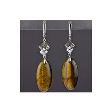 Бусики-Колечки Серьги Тигровый глаз "Медичи" арт. с2767