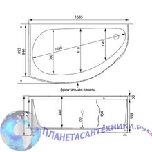 Акриловая ванна Aquanet Augusta 170x90 L