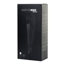 Satisfyer Чёрный нереалистичный мастурбатор с вибрацией Satisfyer Men Wand