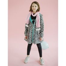 Leya.me Плащ черный в крупный горох (графика) STC-017