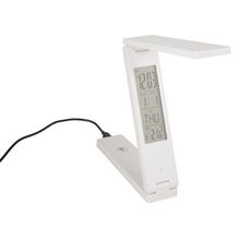 USB настольная складная лампа с будильником и термометром