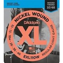 EXL110W XL NICKEL WOUND Струны для электрогитары Regular Light Wound 3rd 10-46 D`Addario