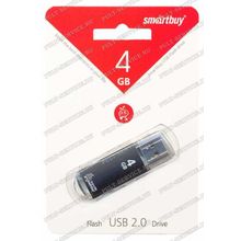 Флешка 4 Gb SmartBuy V-Cut Black