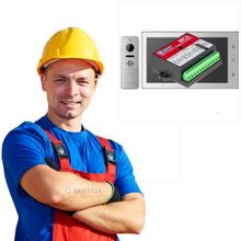 Safety24 Установить монитор видеодомофона, панель вызова и блок сопряжения