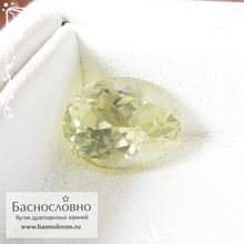 Желтовато-зелёный силлиманит из Шри-Ланки огранка овал 10,69x8,4мм 3,84 карата