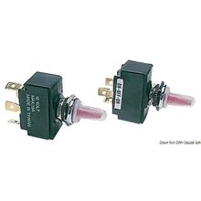 Osculati Toggle switch, lighted ON OFF ON spring recovery, 14.303.37