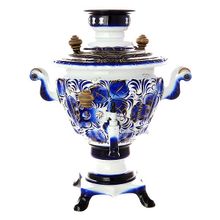 Электрический самовар 2 литра с росписью "Гжель", арт. 140214