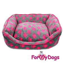 Лежак для собак ForMyDogs Лапки розовый FMD14-2016 P