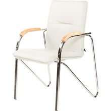 Конференц-кресло Samba белое (искусственная кожа бук металл хромированный)