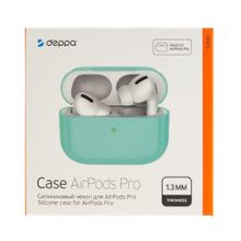 Силиконовый чехол для AirPods Pro, мятный, Deppa