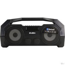 Sven PS-465, черный 18 Вт, Bluetooth, FM, USB, microSD, LED-дисплей, 1800мА ч