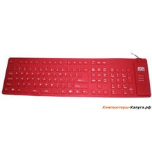 Клавиатура AgeStar AS-HSK810FA (Red) combo USB+ PS 2, гибкая, красная , 109 клавиш