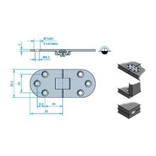 CQUIP Петля для столов из нержавеющей стали CQUIP Flush 2 Pin 10A-81053 75 x 38 мм