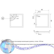 Душевой поддон Aquanet Gamma Beta Cube 90х90