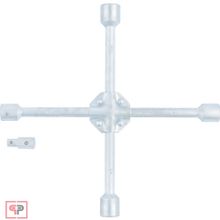 Stels Ключ-крест баллонный, 17 х 19 х 21 х 22 мм, под квадрат 1 2, усиленный, с переходником на 1 2 Stels