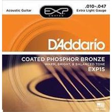 EXP15 COATED PHOSPHOR BRONZE Струны для акустической гитары Extra Light 10-47 D`Addario