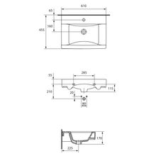 Раковина встраиваемая Cersanit CARLA CL 60 B 1 отв., белый, Сорт1