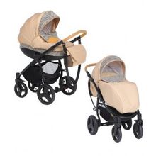 Rudis Коляска 2 в 1 Solo бежевая рогожка