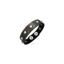 Браслет из кожи узкий с заклепками