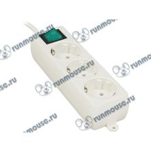 Удлинитель электропитания на 3 розетки Гарнизон "EL-NB-G3-W-2", белый (2.0м) [130164]