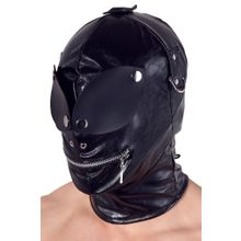 Маска на голову с отверстиями для глаз и рта Imitation Leather Mask Черный