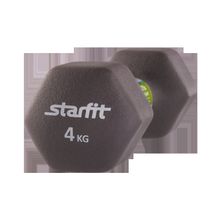 STARFIT Гантель неопреновая DB-201 4 кг, холодный серый