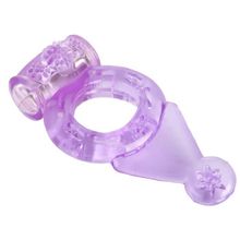 Toyfa Basic Фиолетовое виброкольцо с хвостом (фиолетовый)