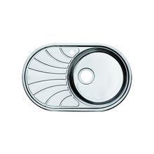 Мойка из нержавеющей стали овальная 77x48см, правая, полированная, Suno, Iddis SUN77PRi77