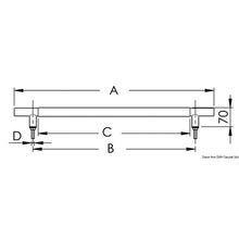 Osculati Deluxe handrail AISI316 750 mm, 41.912.25