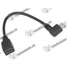 Удлинитель USB2.0 miniB Flextron "ACU2-miniBMminiBF-90-Ni-0.1-01-P1", угловой (0.1м) (oem) [114742]