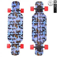 408-Ba Скейтборд Y-SCOO Longboard Shark TIR 31 пластик 79х22 с сумкой Blue Army BLUE red